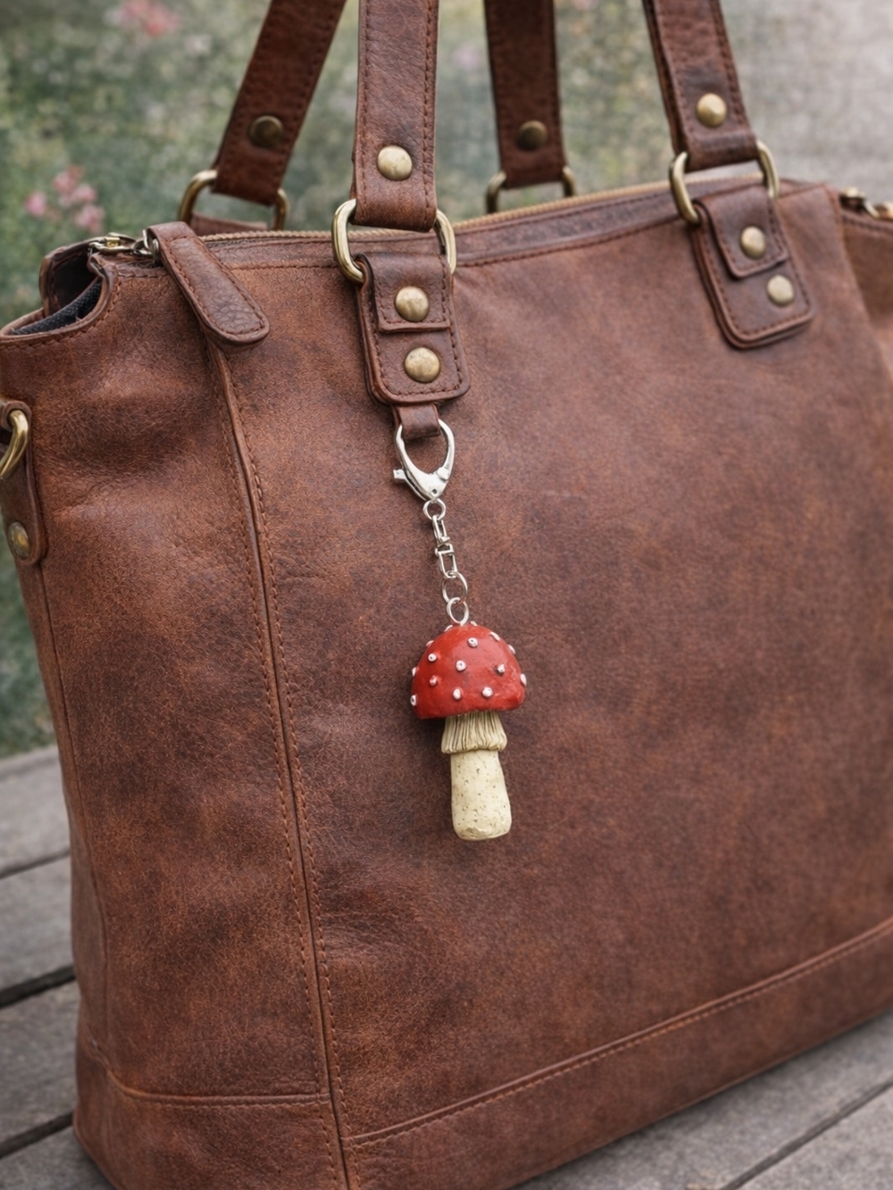 Mushroom Girl Bag Charm Handmade